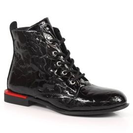 Leather boots, lacquered, insulated black Artiker