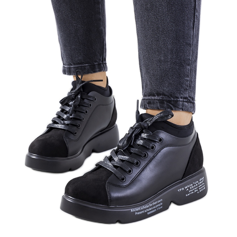 Black high-heeled sneakers from Ambly