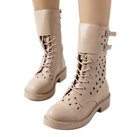 Finlay beige openwork boots