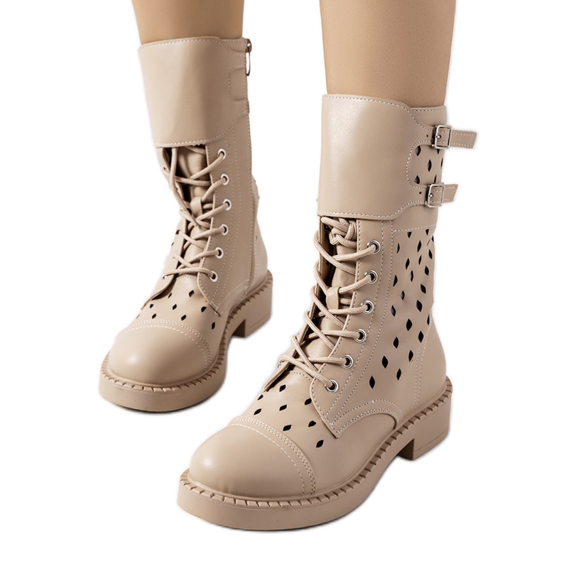 Finlay beige openwork boots