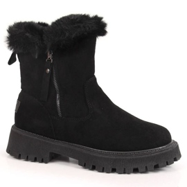 Boots with fur suede Vinceza W JAN164A black