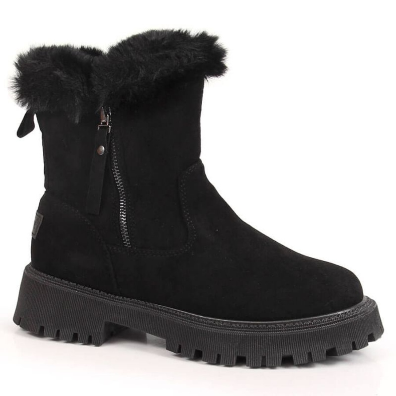 Boots with fur suede Vinceza W JAN164A black