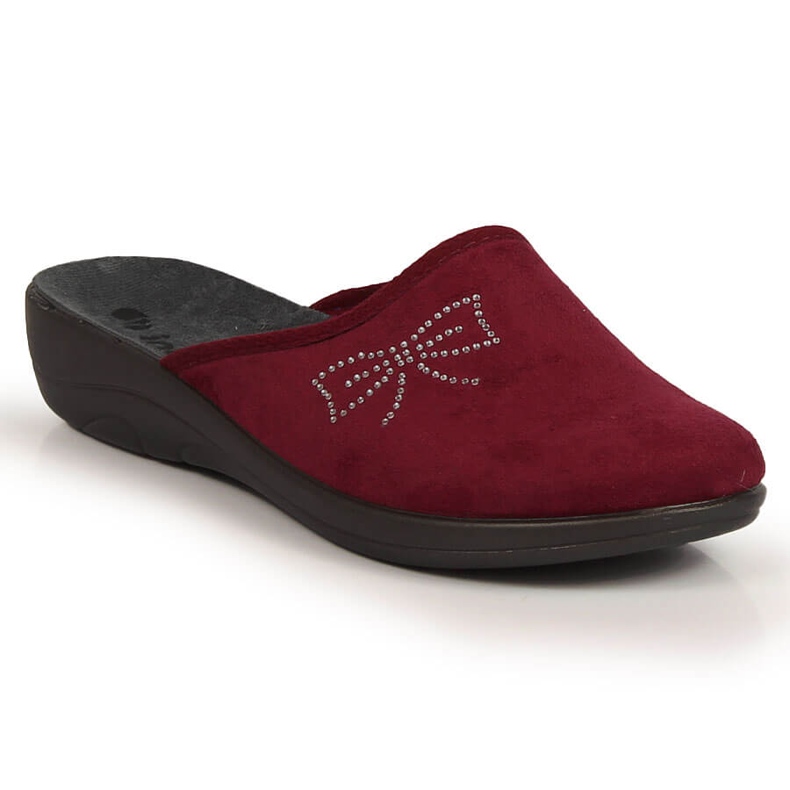 Comfortable women's slippers full of burgundy Inblu red