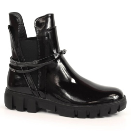 Black Vinceza slip-on boots with removable ornament