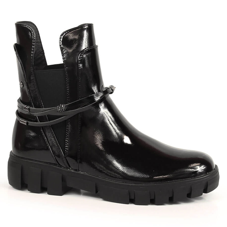 Black Vinceza slip-on boots with removable ornament