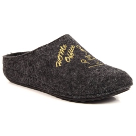 Comfortable women's gray felt slippers Panto Fino grey