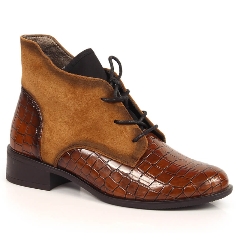 Women's lace-up, warm brown Jezzi boots Women's lace-up, warm brown Jezzi boots