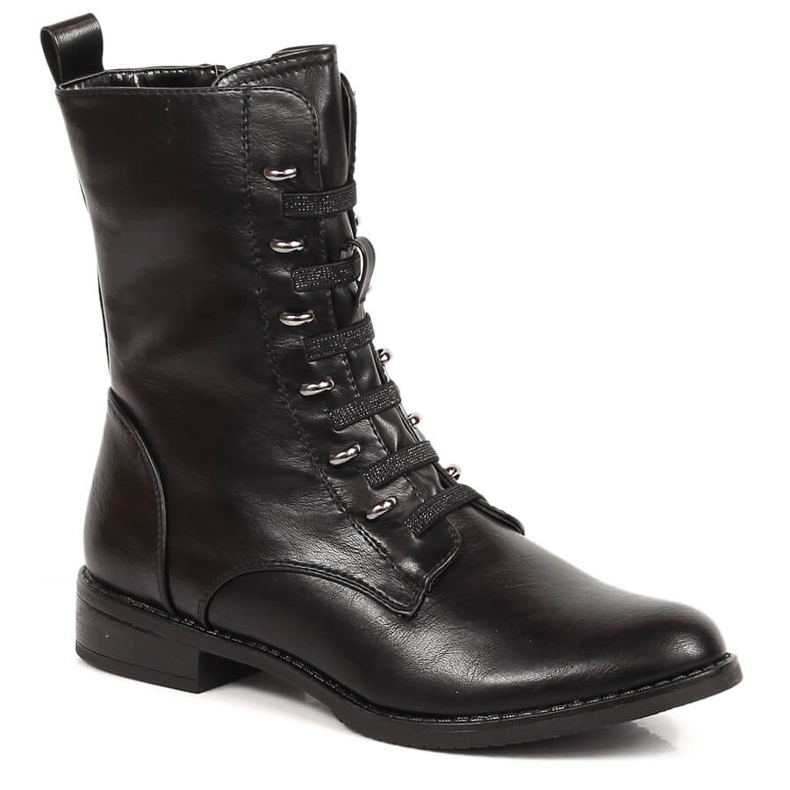 Black insulated women's boots with a zipper Jezzi