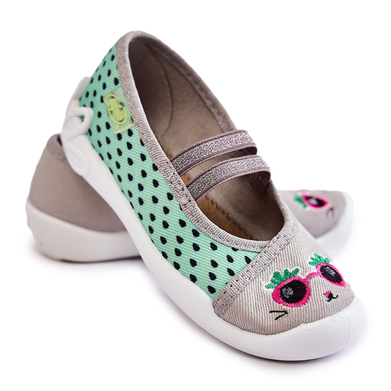 BEFADO S.A. Slippers of the Ballerina Befado Kitten 116X304 Green-Gray