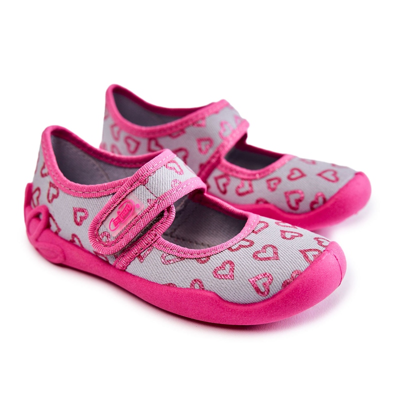 BEFADO S.A. Children's Heart Ballerina Slippers Befado 123X070 Gray-Pink