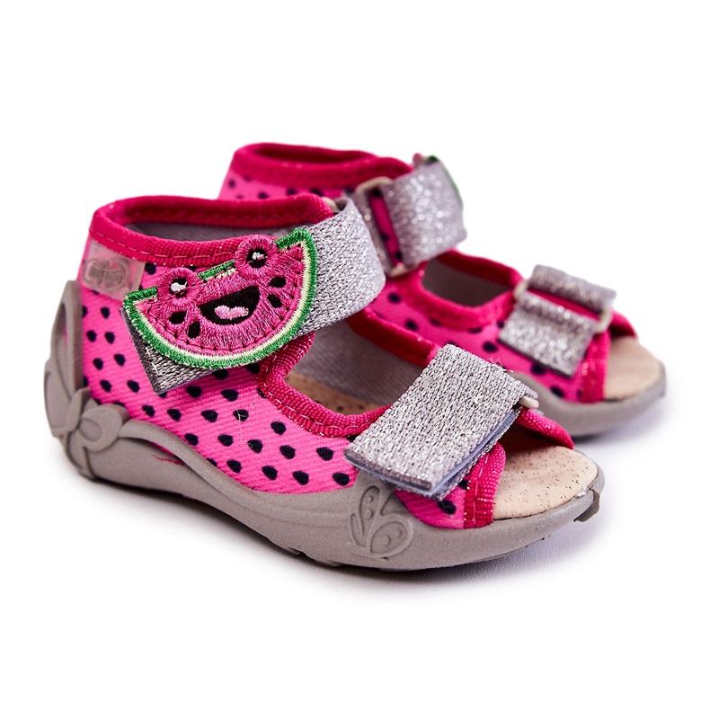 BEFADO S.A. Sandals On Velcro Watermelon Befado 342P045 Pink