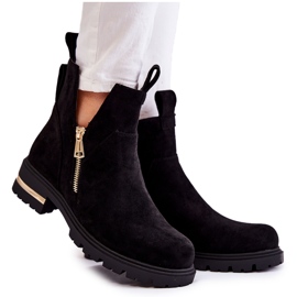 PG1 Black Klarissa Suede Booties With Cutouts