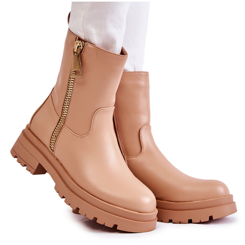 PG1 Women's Nude Jette Warm Boots With Zippers beige PG1 Women's Nude Jette Warm Boots With Zippers beige