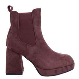 BM Ciara Brown wide heel boots