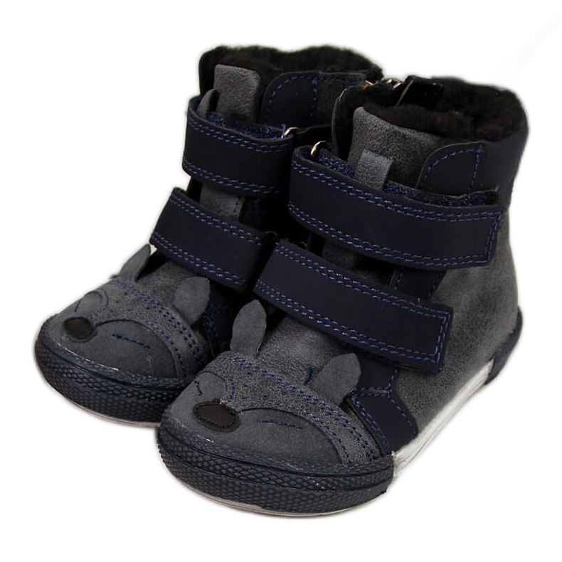Boys' shoes with velcro navy blue Kornecki 6583