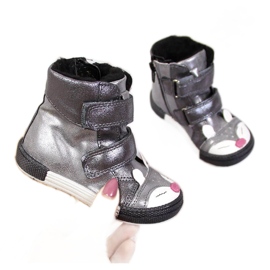 Girls' shoes, velcro, silver fox, Kornecki 6583