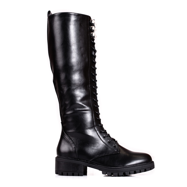 High, laced women's Shelovet boots black High, laced women's Shelovet boots black