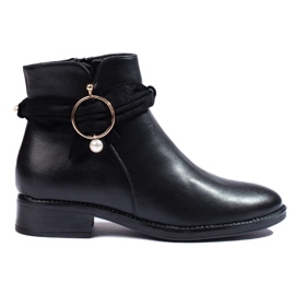 Women's flat ankle boots black