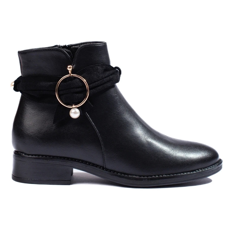 Women's flat ankle boots black Women's flat ankle boots black