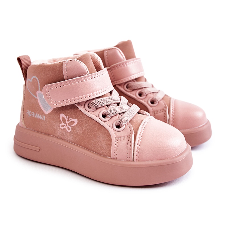 PA1 Children's High Sneakers With Velcro Pink Cheezi