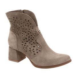 Openwork boots Lewski Shoes 3166 Cappucino brown