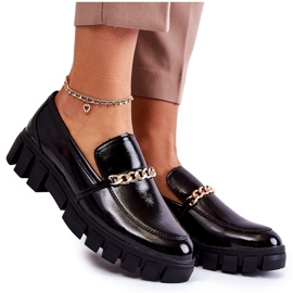 Sergio Leone Lacquered Shoes With Chain Black Anne