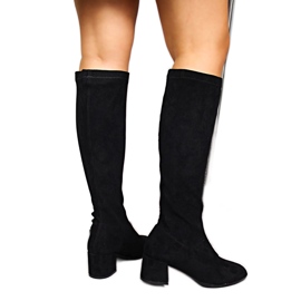 Women's black Suede Slip-On Boots Filippo