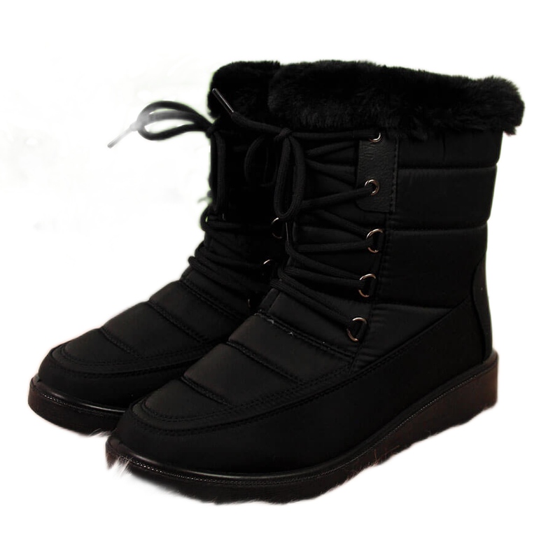Black Vinceza insulated women's snow boots with fur