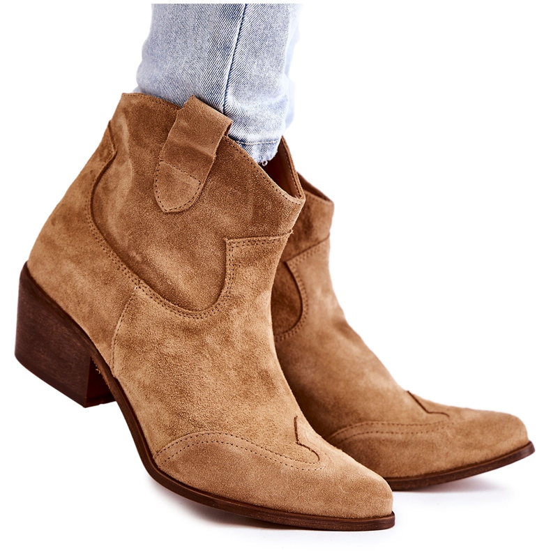 Women's Ankle boots Spitz Lewski Shoes 3236 Beige brown