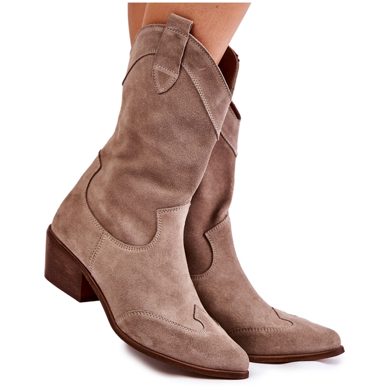 Suede Boots Cowboy Boots Lewski Shoes 3198 Cappucino brown Suede Boots Cowboy Boots Lewski Shoes 3198 Cappucino brown