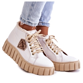 Leather Sport Shoes Tied White Lewski Shoes 3252 / N