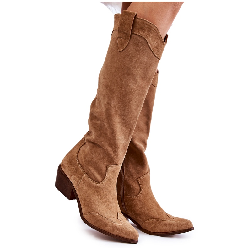 Women's High Heel Boots Lewski Shoes 3235 Beige Women's High Heel Boots Lewski Shoes 3235 Beige