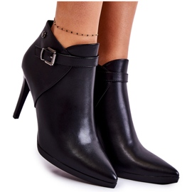 Sergio Leone Women's warm boots on a high heel Black Tone
