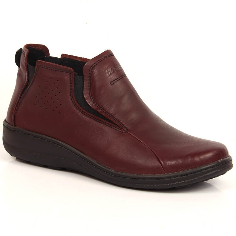 Comfortable leather boots for women insulated burgundy Helios brown