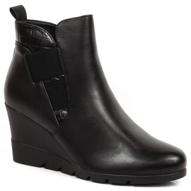 Black Women's warm wedge boots Black Filippo PAW386