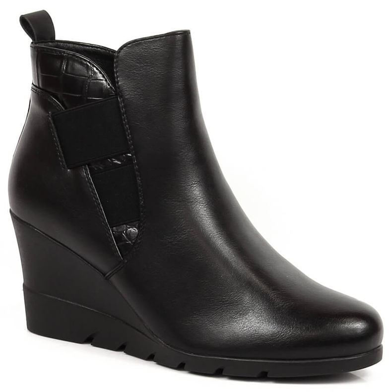 Black Women's warm wedge boots Black Filippo PAW386
