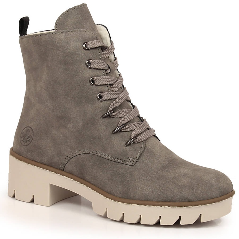 Comfortable gray Rieker X5701-40 women's warm gray platform boots grey