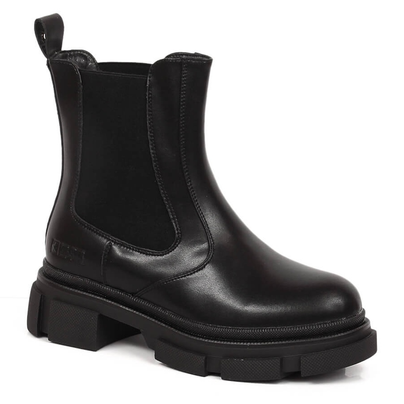Black Leather Jodhpur boots with black insulated Big Star KK274485