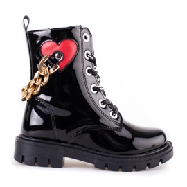 Lacquered Shelovet girls' boots black Lacquered Shelovet girls' boots black