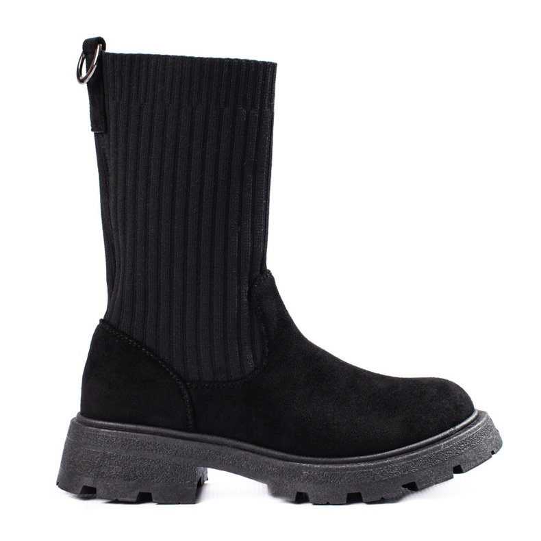 Women's suede boots with a flexible Shelovet upper black