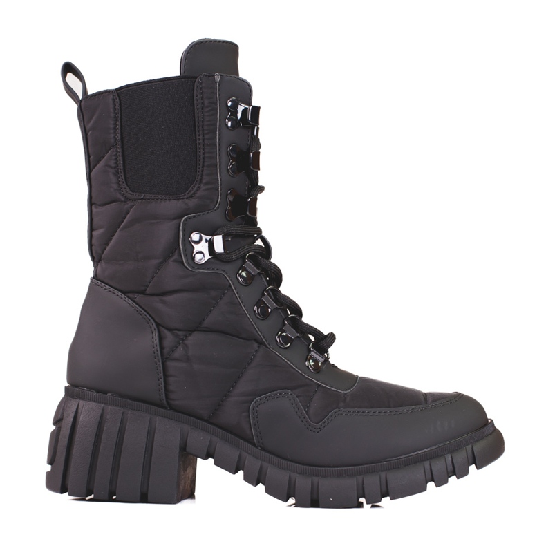 Women's lace-up boots on the Shelovet platform black