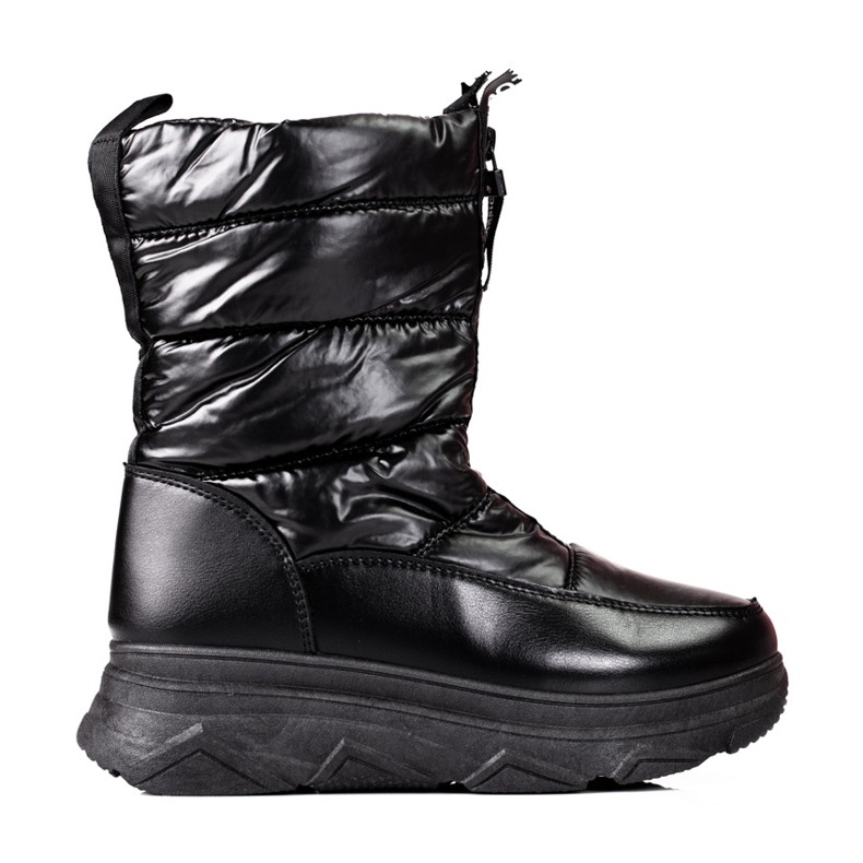 W. Potocki Black women's snow boots on the Potocki platform