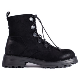 Black Shelovet suede women's boots