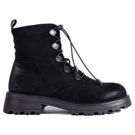 Women's suede ankle boots black