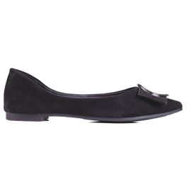 Women's suede ballet flats black