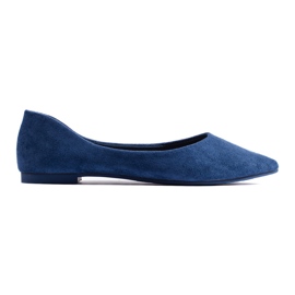Women's navy blue ballerinas made of ecological Shelovet suede Women's navy blue ballerinas made of ecological Shelovet suede