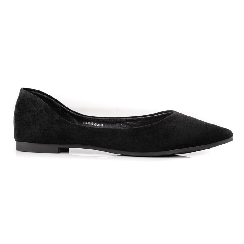 Women's black ballerinas made of ecological Shelovet suede