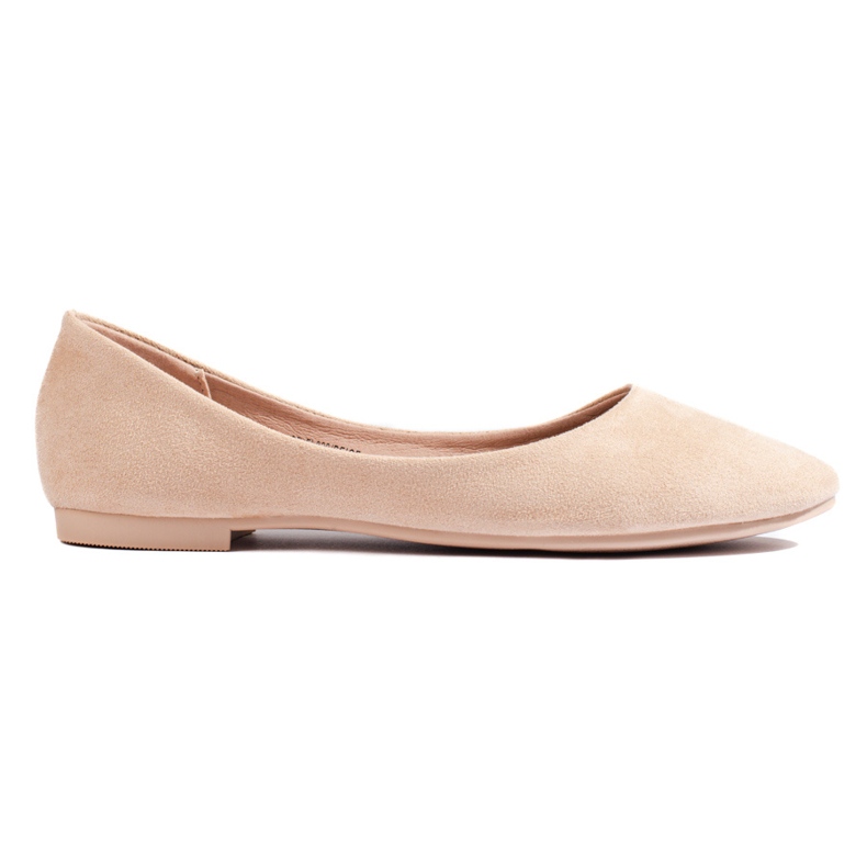Comfortable suede ballerinas beige