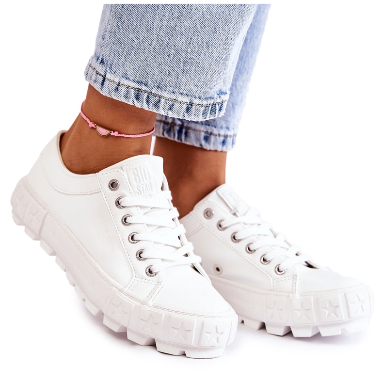 Fashionable Leather Sneakers Big Star KK274142 White Fashionable Leather Sneakers Big Star KK274142 White