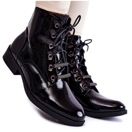 S.Barski Classic Lacquered Women's Black Warm Boots Grimma
